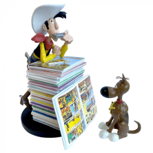 LUCKY LUKE & RANTAMPLAN PILA DE COMICS ESTATUA 25 CM ASTERIX COLLECTOYS