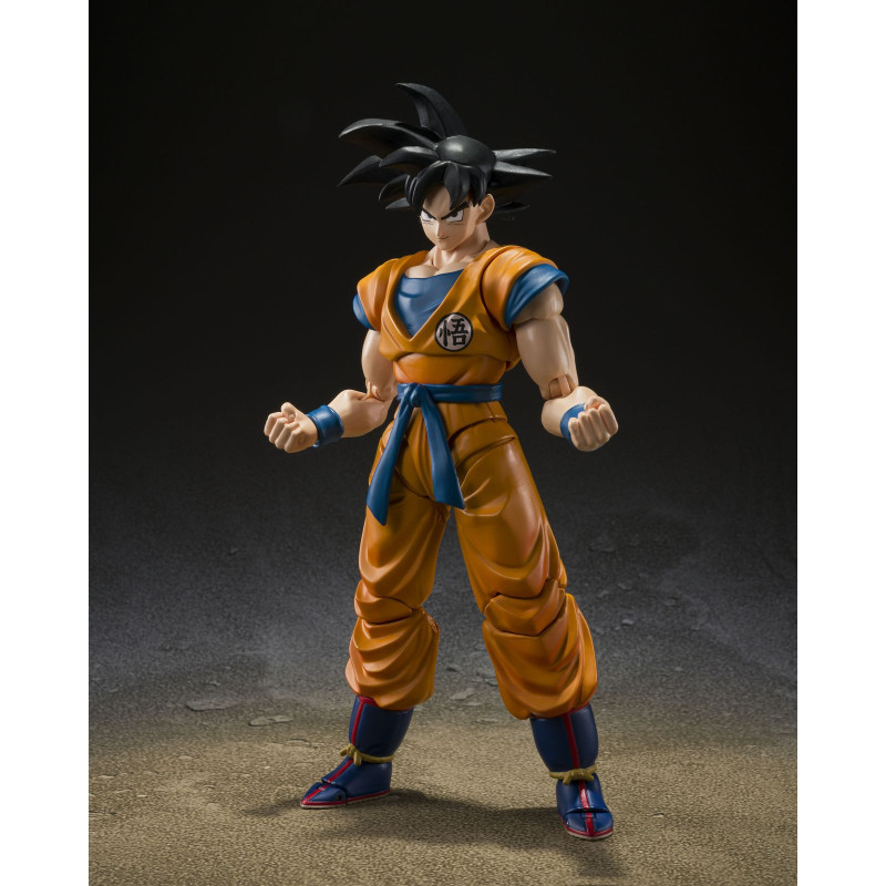 TAMASHII NATIONS S.H.Figuarts Son Goku Super Hero – Figura 14 Cm, Dragon Ball, PVC, 3 Volti E Mani Intercambiabili