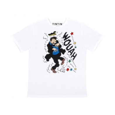 CAMISETA HADDOCK "WOUAH" BLANCA - Talla : TALLA L
