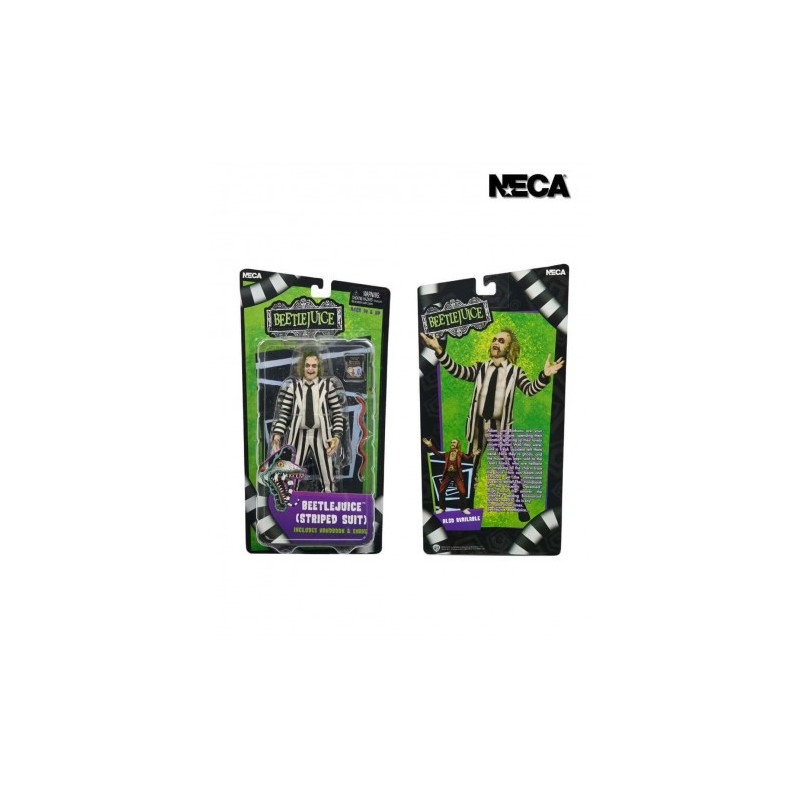 Beetlejuice Black and White Striped Suit. Scale Action. Neca