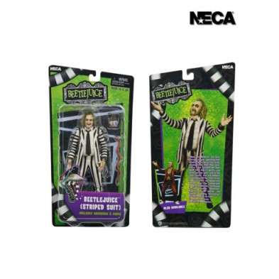 Beetlejuice Black and White Striped Suit. Scale Action. Neca