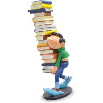 GASTÓN CON PILA DE LIBROS ESTATUA 25 cm RESINA GASTON EL GAFE