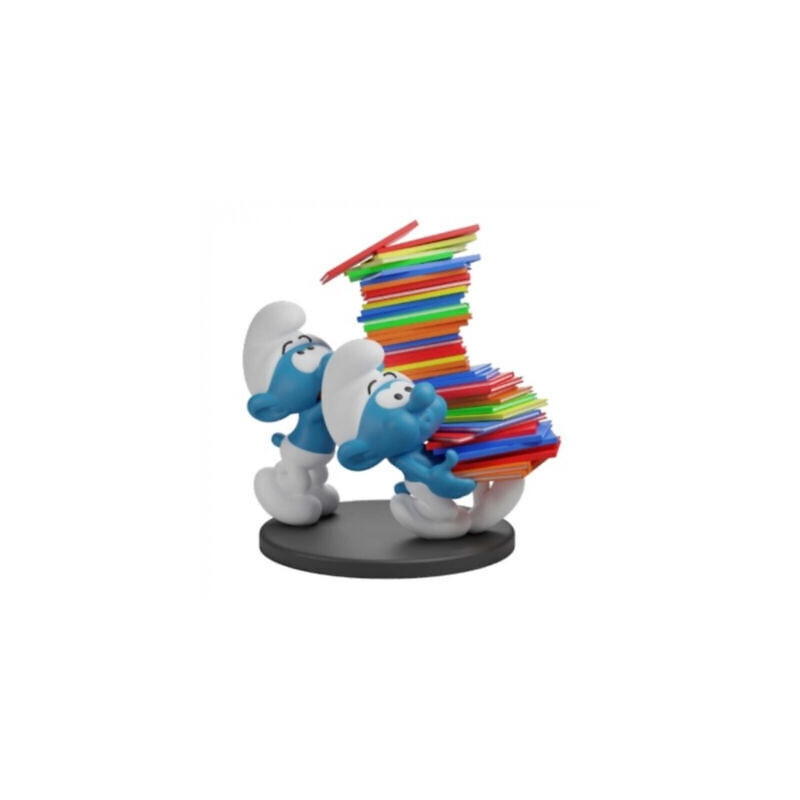 LOS PITUFOS PILA DE CÓMICS ESTATUA 25 cm COLLECTOYS