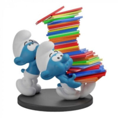 LOS PITUFOS PILA DE CÓMICS ESTATUA 25 cm COLLECTOYS