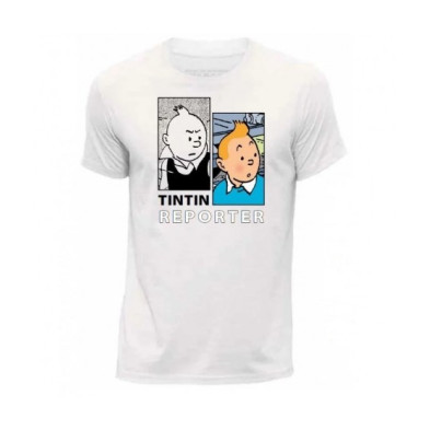 CAMISETA TINTÍN VERSIÓN DUO - TINTÍN REPORTERO (BLANCA) (L)