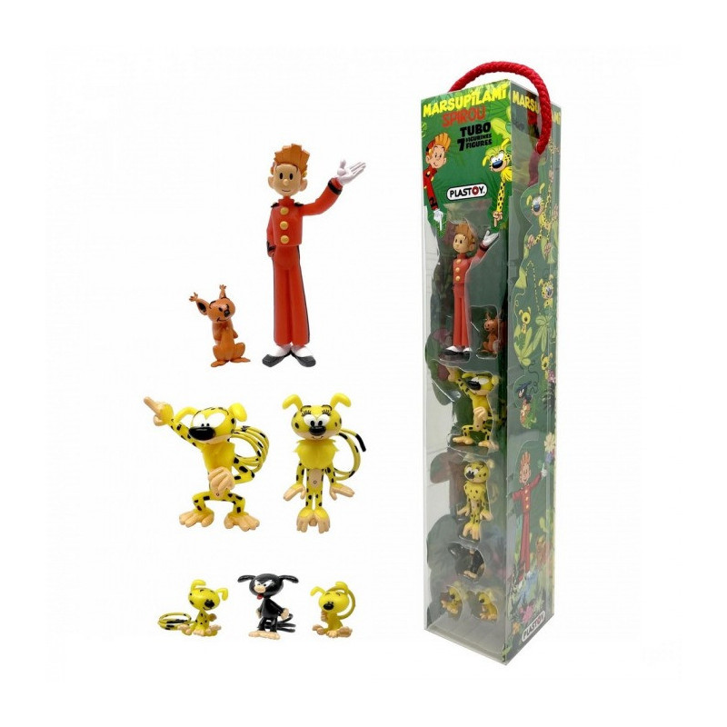 Set de juegos Spirou, Spip, Marsupilami - 7 figuras - Plastoy
