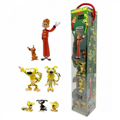 Set de juegos Spirou, Spip, Marsupilami - 7 figuras - Plastoy
