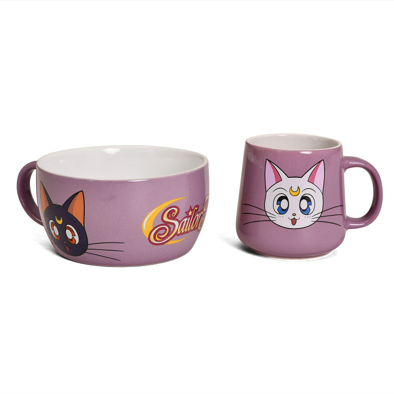 SAILOR MOON - Luna & Artemis - Set desayuno con taza y bol