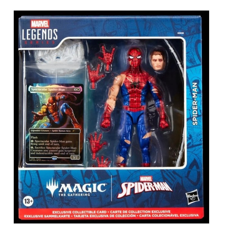 Figura Battle Damaged Spider-Man Marvel Legends Magic The Gathering Spider-Man Articulada 15 cm.
