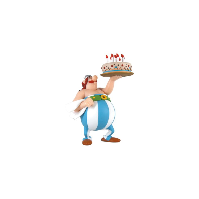 OBELIX CON TARTA DE CUMPLEAÑOS FIGURA 10 cm ASTERIX