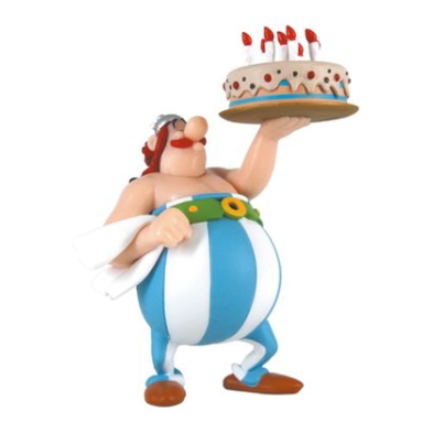 OBELIX CON TARTA DE CUMPLEAÑOS FIGURA 10 cm ASTERIX